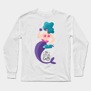 🧜‍♀️🎨  Enchanting Siren: A Slaying Mermaid Beckons as the Sea Calls 🌊🌟 Long Sleeve T-Shirt